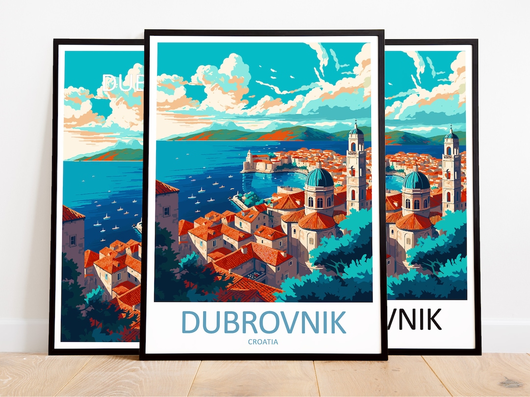 Dubrovnik Travel Print Art Dubrovnik Poster Croatia Wall Art Decor