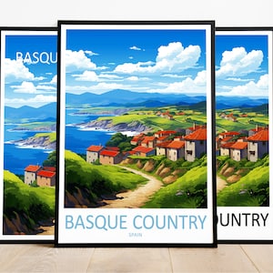 Basque Country Travel Print Basque Country Art Poster Spain Art Print Basque Country Gift Basque Country Wall Art Basque Country Artwork