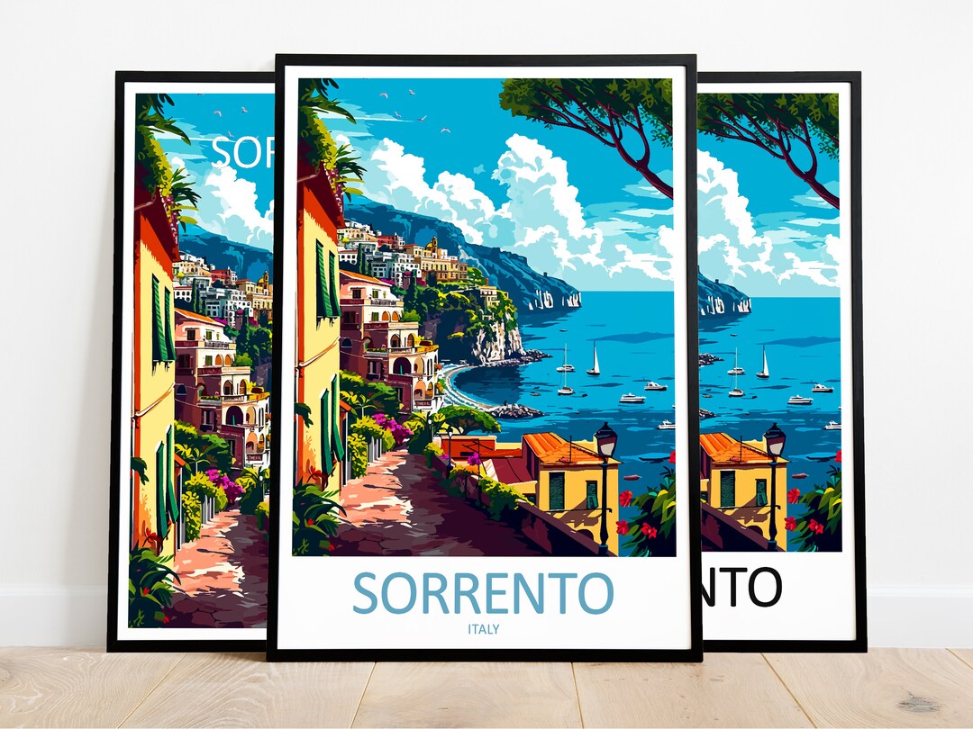 Sorrento Travel Poster Sorrento Print Italy Art Print Sorrento Gift Sorrento Wall Art Sorrento ...