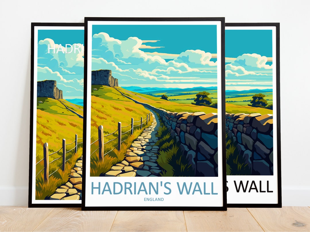 Hadrian's Wall Travel Print Hadrian's Wall Art Poster England Art Print ...