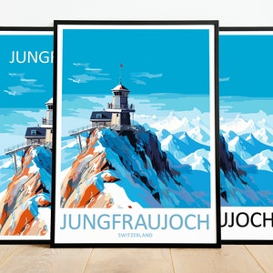 Jungfraujoch Travel Print Jungfraujoch Art Poster Switzerland Art Print Jungfraujoch Gift Jungfraujoch Wall Art Jungfraujoch Artwork