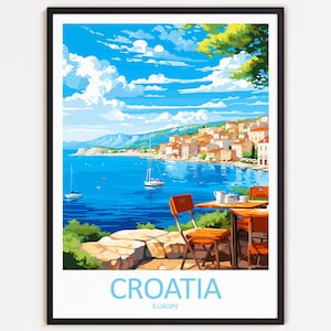Kroatien Reise Print Wanddekoration Wandkunst Kroatien Wandbehang Home Décor Kroatien Geschenk Kunstliebhaber Europa Art Home Decoration