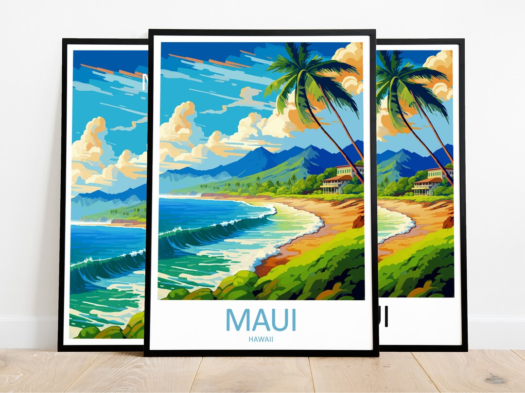 Maui Travel Print Art Maui Poster Hawaii Wall Art Decor Maui Gift Maui ...