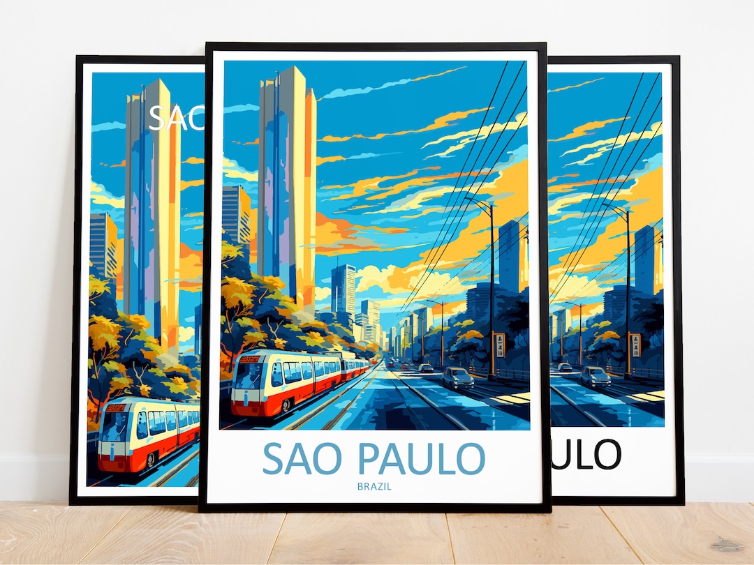 Sao Paulo Travel Print Art Sao Paulo Poster Brazil Wall Art Decor Sao ...