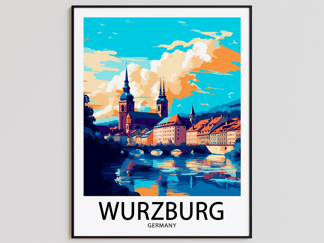 Wurzburg Travel Poster Wurzburg Print Germany Art Print Wurzburg Gift Wurzburg Wall Art Wurzburg