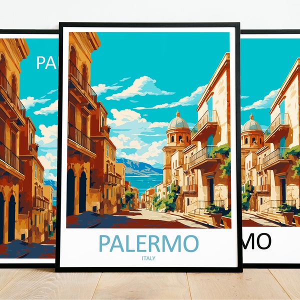 Palermo Travel Print Art Palermo Poster Italy Wall Art Decor Palermo Gift Palermo Artwork Palermo Art Italy Decor