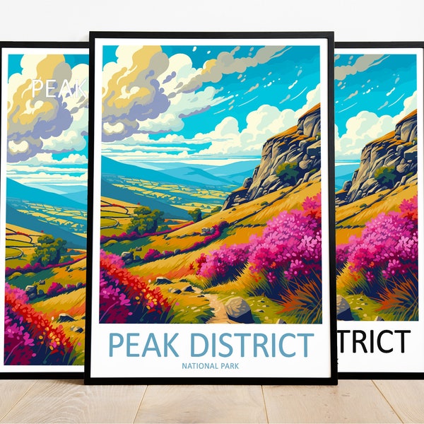 Peak Distrikt Reise-DruckPeak Distrikt Kunst-Plakat Kunstdruck Nationalpark