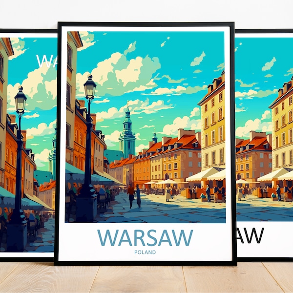 Warsaw Travel Poster Warsaw Print Poland Art Print Warsaw Gift Warsaw Wall Art Warsaw Artwork Poland Decor