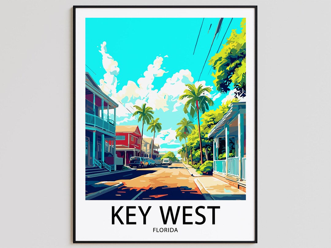Key West Travel Poster Key West Print Florida Art Print Key West Gift