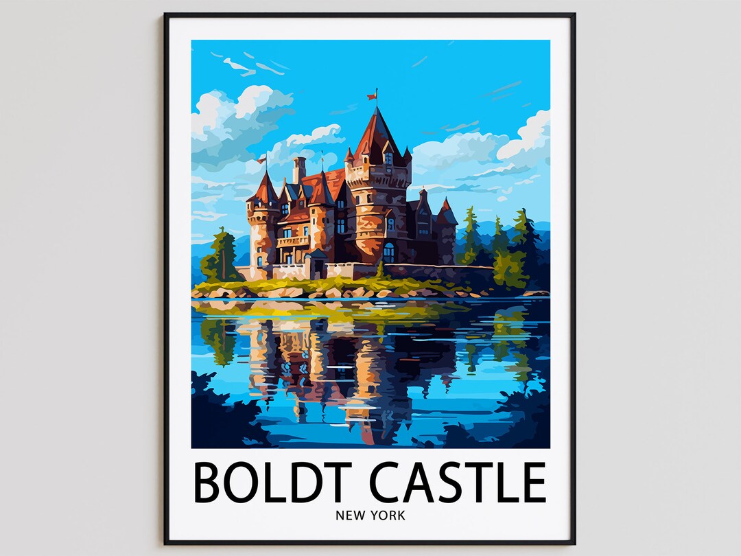 Boldt Castle Travel Poster Boldt Castle Print New York Art Print Boldt