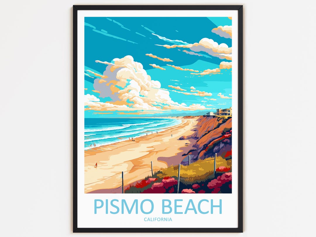 Pismo Beach Travel Print Wall Decor Wall Art Pismo Beach Wall Hanging ...