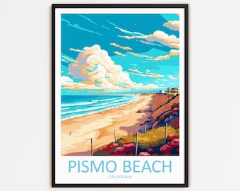 Pismo Beach Travel Print Wall Decor Wall Art Pismo Beach Wall Hanging Home Décor Pismo Beach Gift Art Lovers California Art Home Decoration