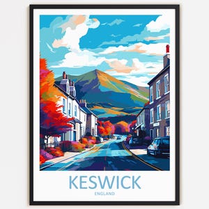 Keswick Reise Print Wanddekoration Wandkunst Keswick Wandbehang Wohnkultur Keswick Geschenk Kunstliebhaber England Kunst Dekoration