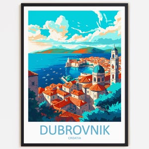 Impresión de viaje a Dubrovnik Decoración de pared Arte de pared Colgante de pared de Dubrovnik Decoración del hogar Regalo de Dubrovnik Amantes del arte Arte de Croacia Decoración del hogar