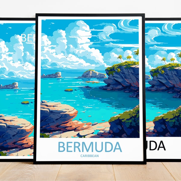 Bermuda Reisedruck Kunst Bermuda Poster Karibik WandKunst Dekor Bermuda Geschenk Bermuda Kunstwerk Bermuda Kunst Karibik Dekor