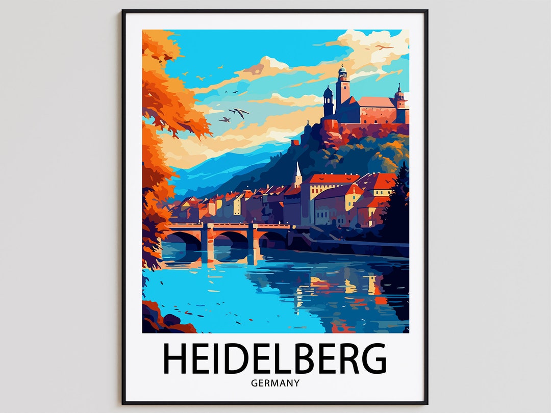 Heidelberg Travel Poster Heidelberg Print Germany Art Print Heidelberg Gift Heidelberg Wall Art