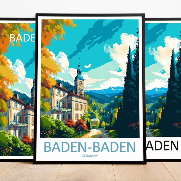 Baden-Baden Travel Print Art Baden-Baden Poster Germany Wall Art Decor Baden-Baden Gift Baden-Baden Artwork Baden-Baden Art Germany Decor