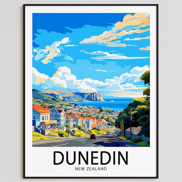 Dunedin New Zealand Poster Etsy