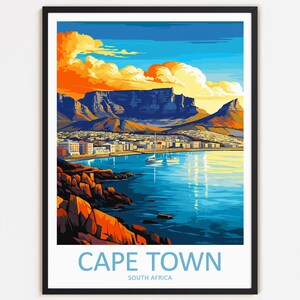 Kapstadt Reise Print Wanddekoration Wandkunst Kapstadt Wandbehang Wohnkultur Kapstadt Geschenk Kunstliebhaber Südafrika Kunst Wohndekoration