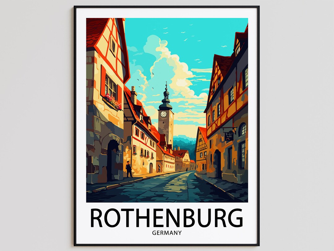 Rothenburg Travel Poster Rothenburg Print Germany Art Print Rothenburg Gift Rothenburg Wall Art