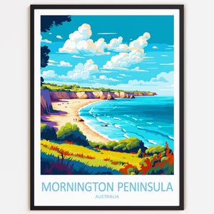 Mornington Peninsula Travel Print Decorazione murale Mornington Peninsula Wall Hanging Art Home Décor Australia Regalo Amanti dell'arte
