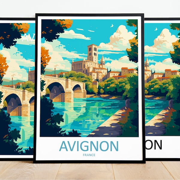 Avignon Travel Print Art Avignon Poster France Wall Art Decor Avignon Gift Avignon Artwork Avignon Art France Decor