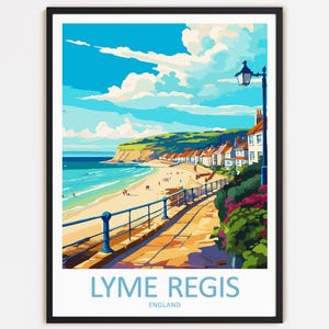 Lyme Regis Reisedruck Wanddekor Wandkunst Lyme Regis Wandbehang Wohnkultur Lyme Regis Geschenk Kunstliebhaber England Art Home Decoration
