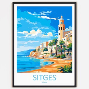 Sitges Reisedruck Wanddekor Wandkunst Sitges Wandbehang Wohnkultur Sitges Geschenk Kunstliebhaber Spanien Kunst Wohndekoration