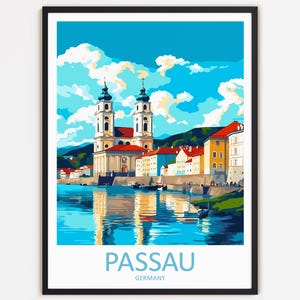 Passau Travel Print Wall Decor Wall Art Passau Wall Hanging Home Décor Passau Gift Art Lovers Germany Art Home Decoration