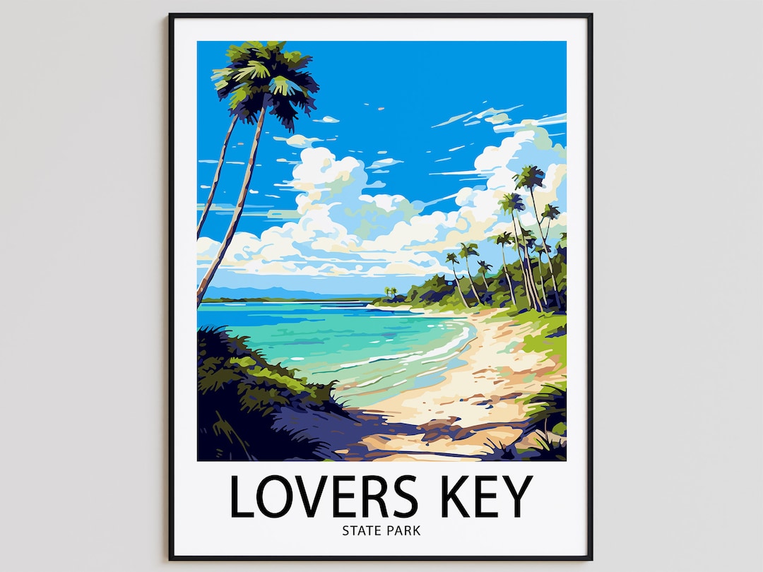 Lovers key Travel Poster Lovers key Print State Park Art Print Etsy.de