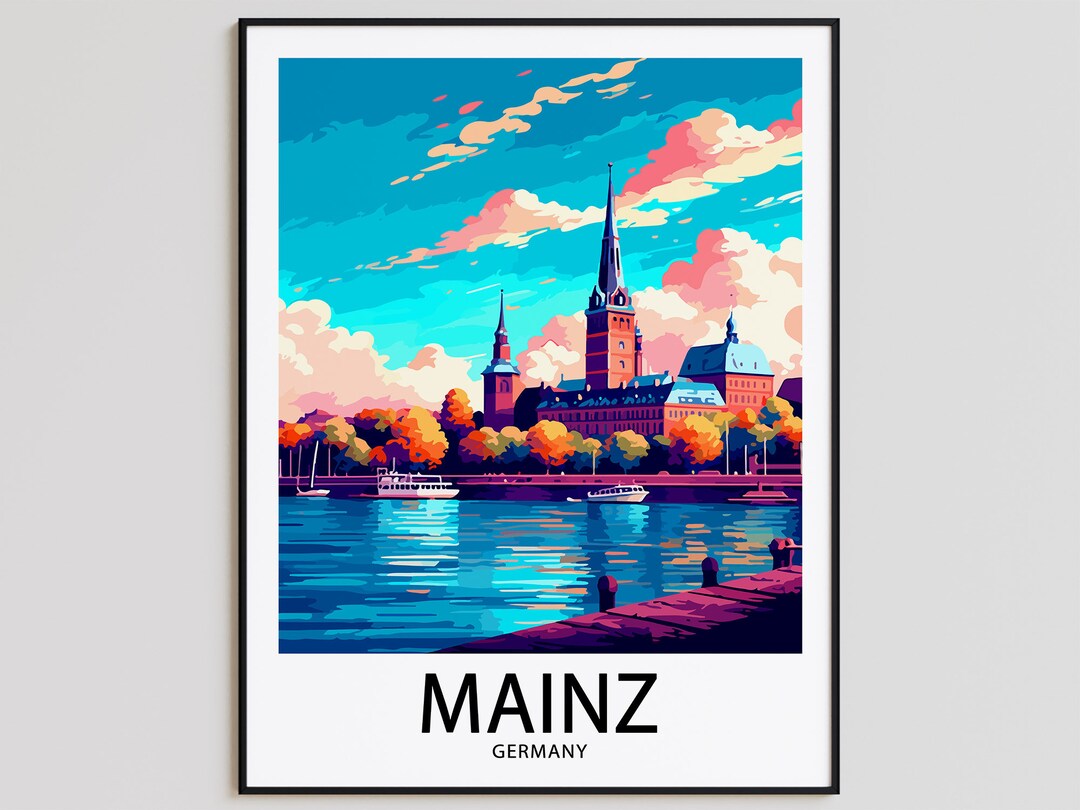 Mainz Travel Poster Mainz Print Germany Art Print Mainz Gift Etsy