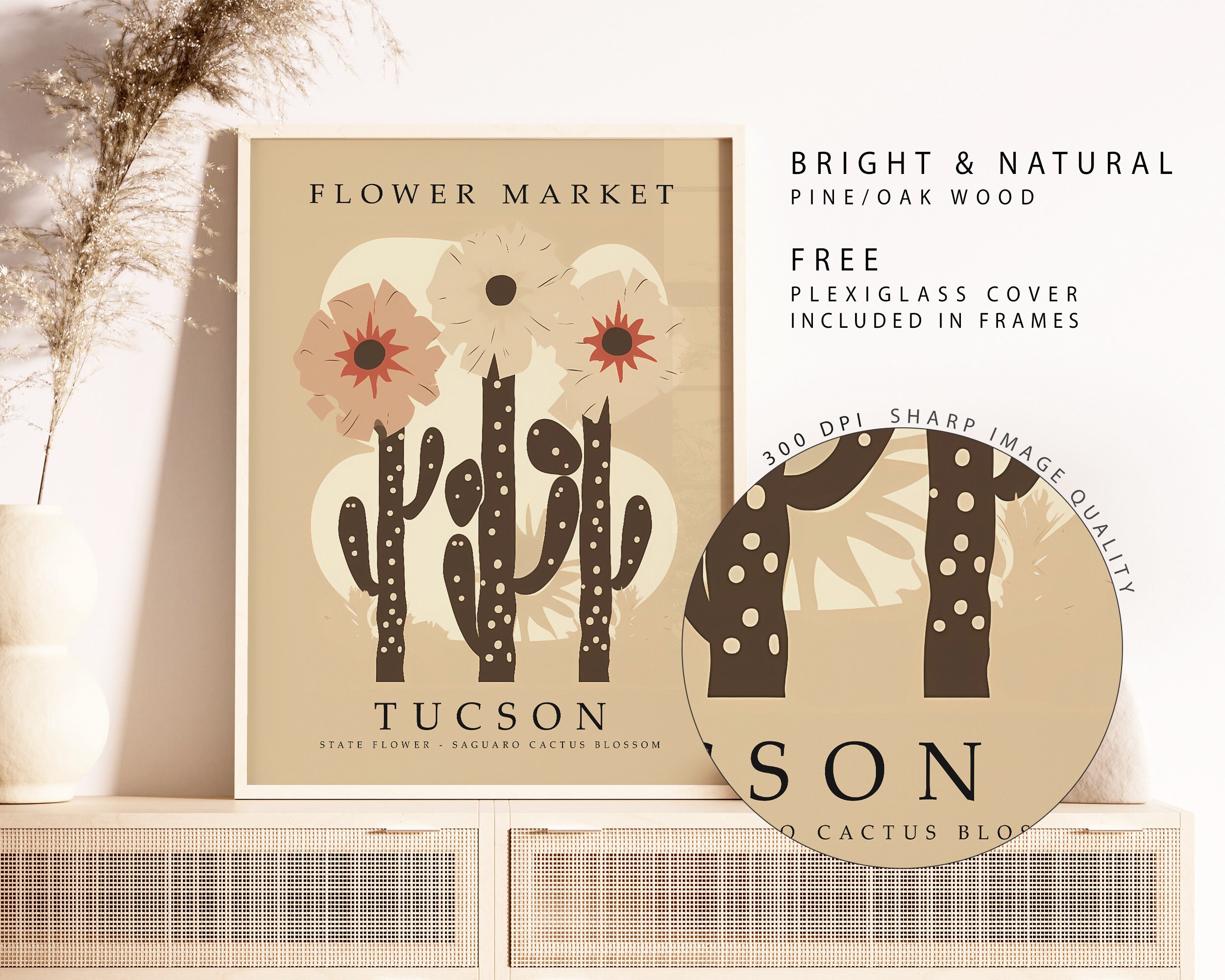 Tucson Arizona FLOWER MARKET Tucson STATE Flower Print Etsy