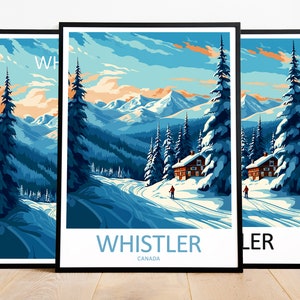 Whistler Travel Print Art Whistler Poster Canada Wall Art Decor Whistler Gift Whistler Artwork Whistler Art Canada Decor