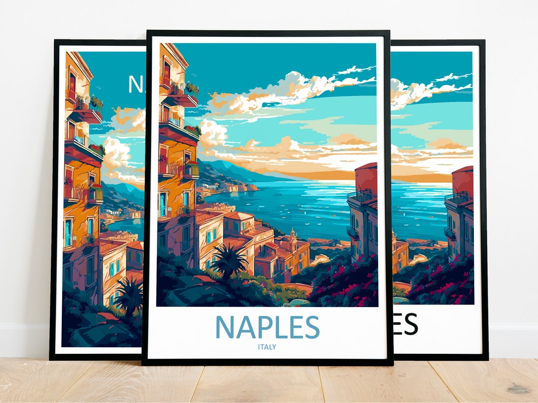 Naples Travel Print Art Naples Poster Italy Wall Art Decor Naples Gift