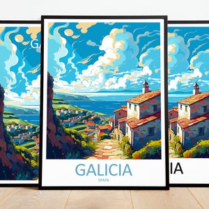 Galicia Travel Print Art Galicia Poster Spain Wall Art Decor Galicia Gift Galicia Artwork Galicia Art Spain Decor