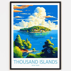 Thousand Islands Reise-Druck Wanddekoration Wandkunst Thousand Islands Wandbehang Home Décor New York Geschenk Kunst Reiseliebhaber Dekoration