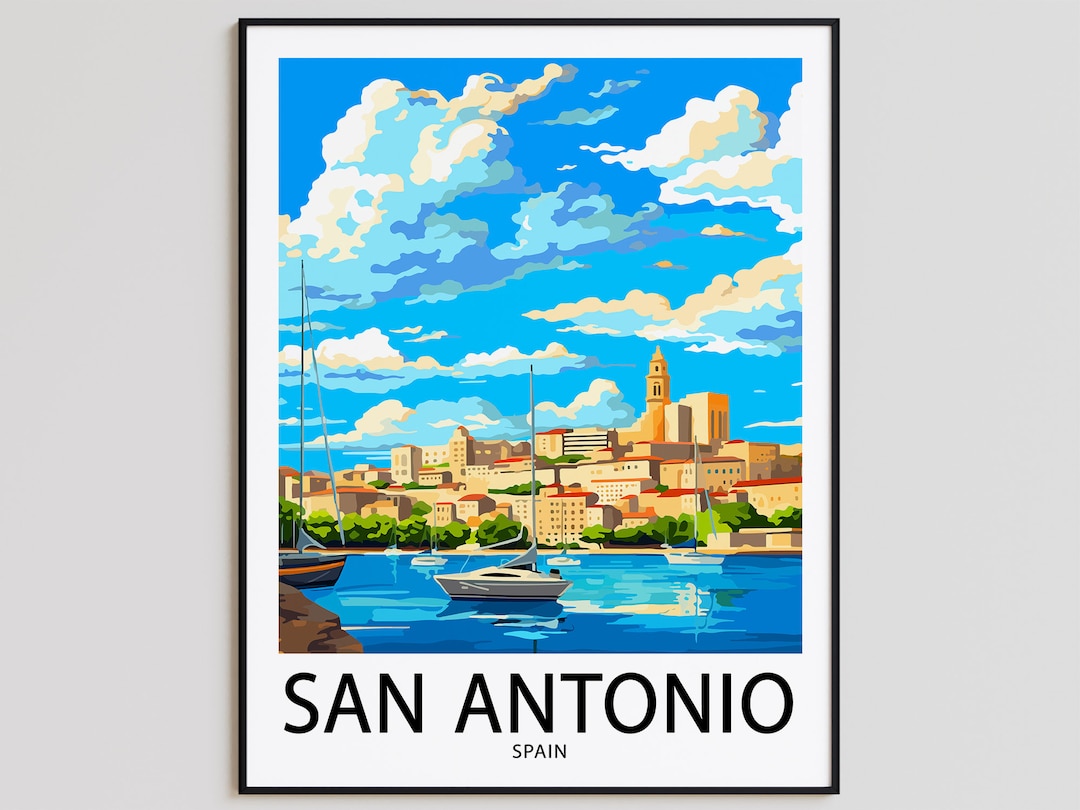 San Antonio Travel Poster San Antonio Print Spain Art Print - Etsy.de
