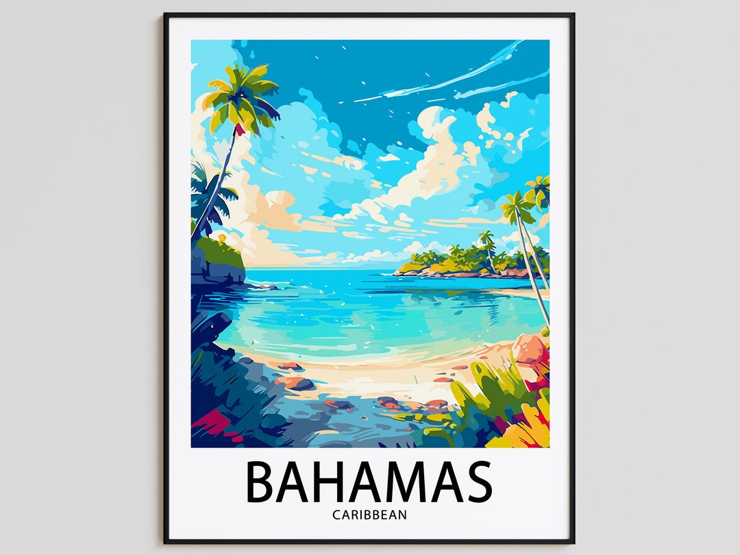 Bahamas Travel Poster Bahamas Print Caribbean Art Print Bahamas Gift