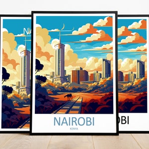 Nairobi Travel Print Art Nairobi Poster Kenya Wall Art Decor Nairobi Gift Nairobi Artwork Nairobi Art Kenya Decor