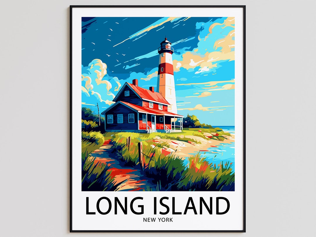 Long Island Travel Poster Long Island Print New York Art Print Etsy
