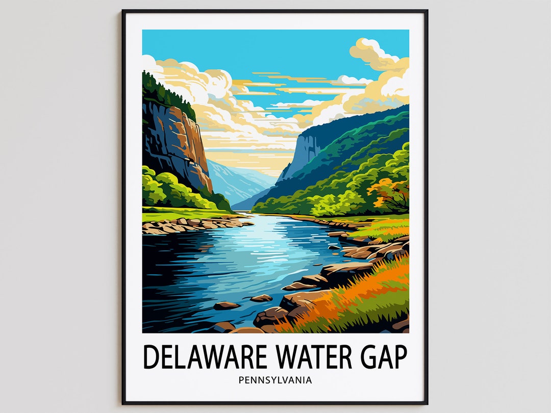 Delaware Water Gap Travel Poster Delaware Water Gap Print Pennsylvania