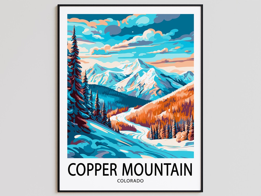 Copper Mountain Travel Poster Copper Mountain Print Colorado Etsy