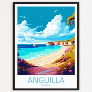 Anguilla Travel Print Wall Decor Wall Art Anguilla Wall Hanging Home Décor Anguilla Gift Art Lovers Caribbean Art Home Decoration