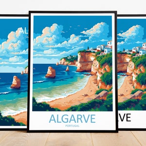 Algarve Travel Print Art Algarve Poster Portugal Wall Art Decor Algarve Gift Algarve Artwork Algarve Art Portugal Decor