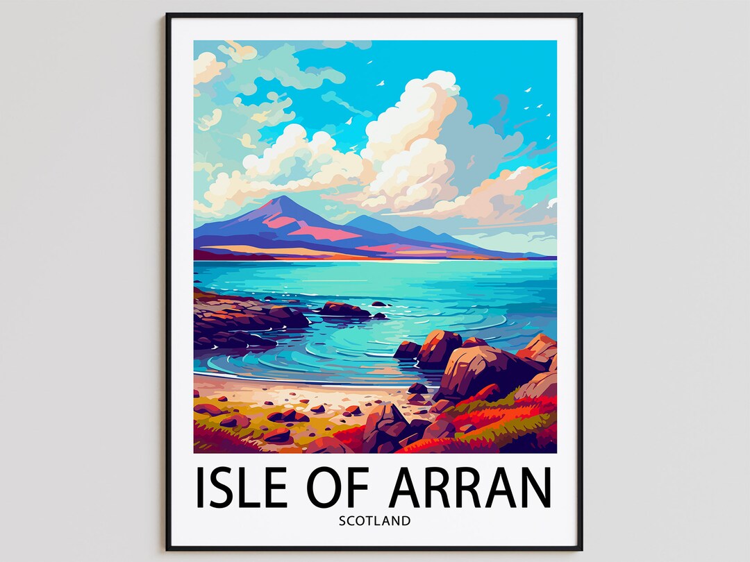 Isle of Arran Travel Poster Isle of Arran Print Scotland Art Print Isle