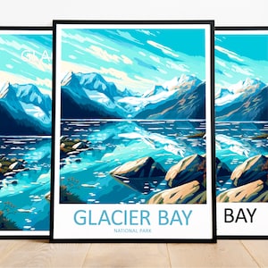 Glacier Bay Travel Print Glacier Bay Art Poster National Park Art Print Glacier Bay Gift Glacier Bay Wall Art Glacier Bay Artwork