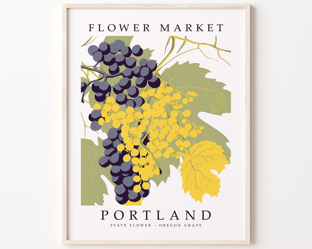 Portland Oregon FLOWER MARKET Portland STATE Flower Print Etsy
