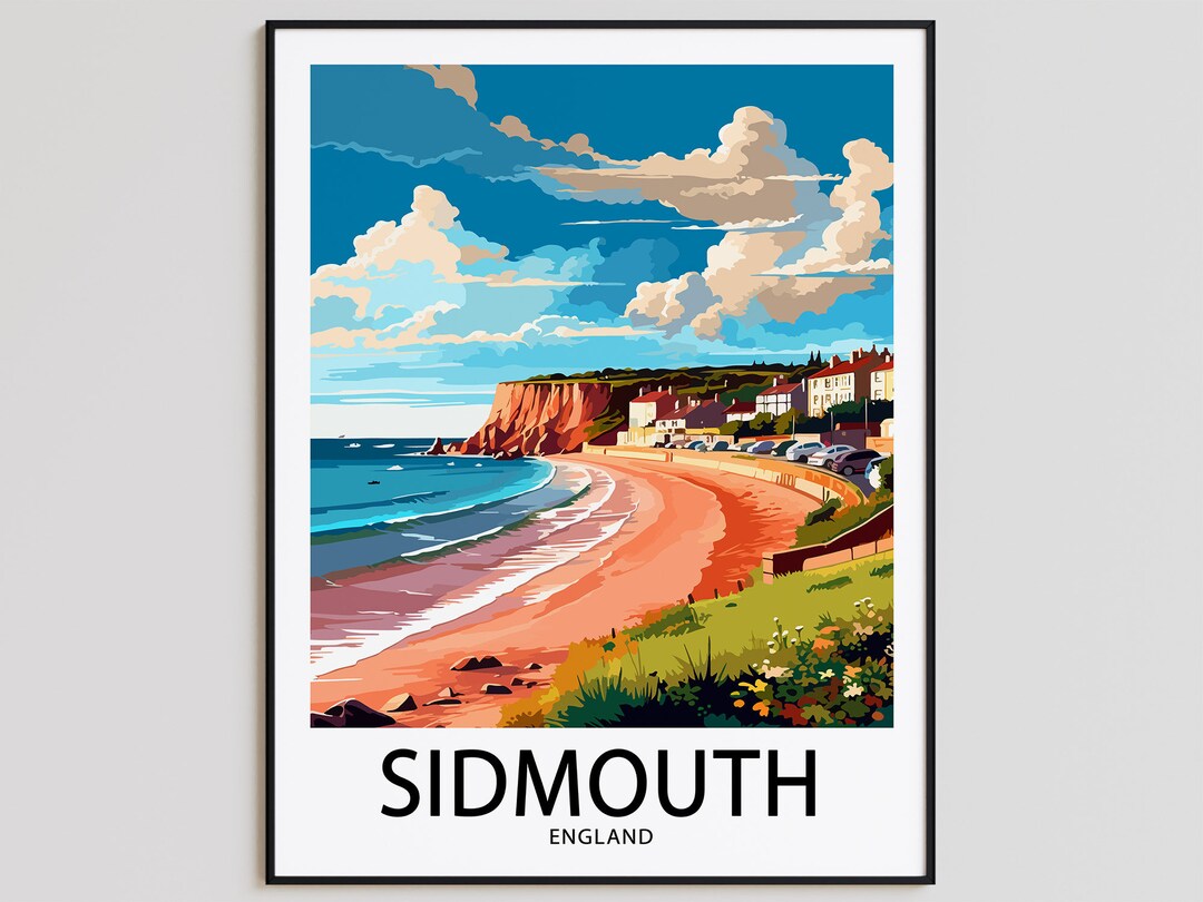 Sidmouth Travel Poster Sidmouth Print England Art Print Sidmouth Gift