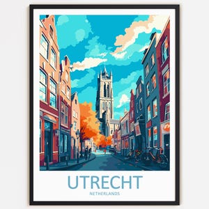 Utrechter Reise-Druck-Wanddekor-Wandkunst Utrechter-Wandbehang Wohnkultur Utrechter-Geschenk-Kunstliebhaber Niederlande Kunst Wohndekoration