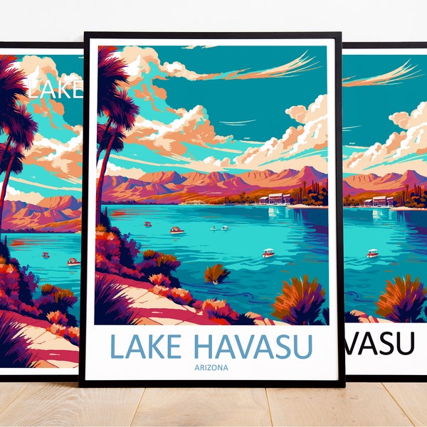 Lake Havasu Travel Print Art Lake Havasu Poster Arizona Wall Art Decor Lake Havasu Gift Lake Havasu Artwork Lake Havasu Art Arizona Decor